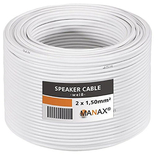 Manax Câble de haut-parleur 2x 1,50mm CCA Box Câble/Câble audio