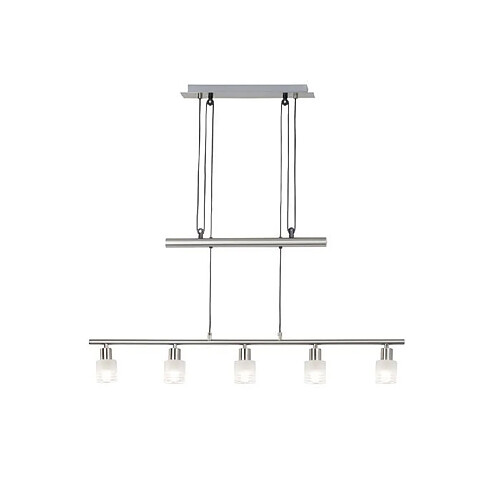 Brilliant (Lighting) Suspensions a 5 lumières LEA 5x3W E14 ACIER CHROME