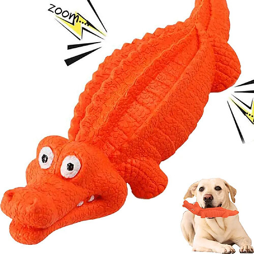 Jouet couineur pour chien en forme de crocodile, jouet interactif en caoutchouc durable, jouet de dressage pour chien, jouet à mâcher, jouet de dentition, cadeau pour chien