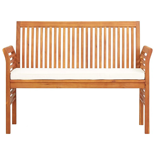 Maison Chic Banc de jardin 2 places | Banquette de jardin | Chaise Relax avec coussin 120cm Bois d'acacia massif -MN68458