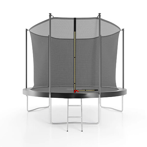 Jump4Fun Trampoline de jardin ø 305 cm- 10FT- Filet intérieur, Matelas de protection et Echelle