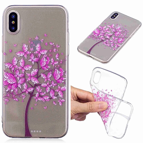 Wewoo Coque Fashion Etui de protection en TPU peint pour iPhone XS Max motif papillon