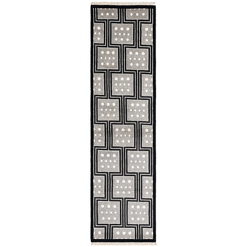 Vidal Tapis de couloir en laine 297x79 noir Darya