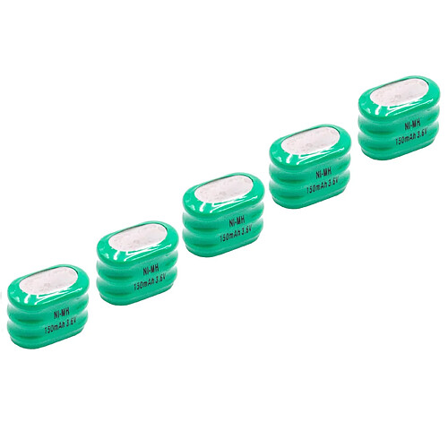 vhbw 5x NiMH pile bouton de remplacement pour type 3/V150H 150mAh 3,6V convient pour les batteries de modélisme etc.