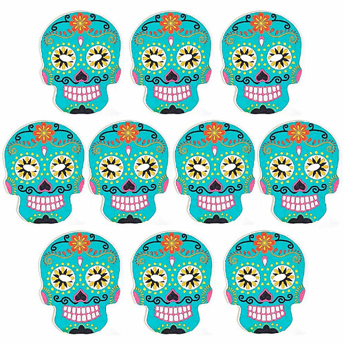 Graines Creatives 60 masques plats en carton à colorier - Calavera mexicaine