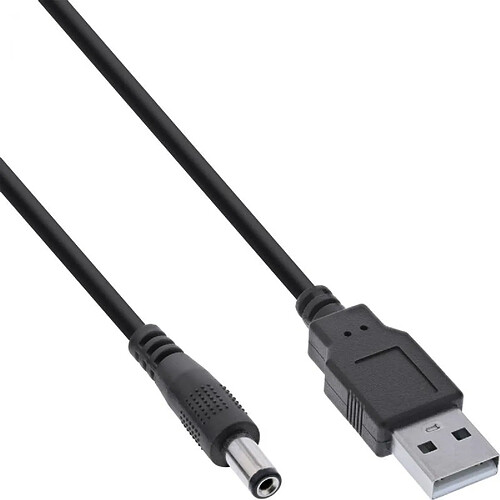 InLine USB DC Stromadapterkabel - USB A Stecker zu DC 5,5x2,10mm Hohlstecker - sc (26806G)