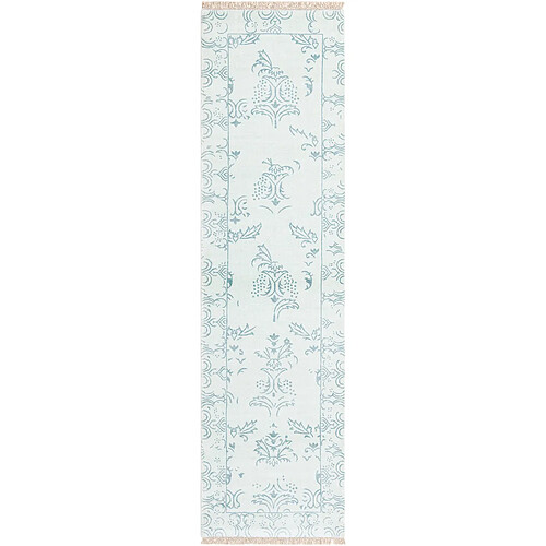 Vidal Tapis de couloir en laine 300x79 bleu Darya