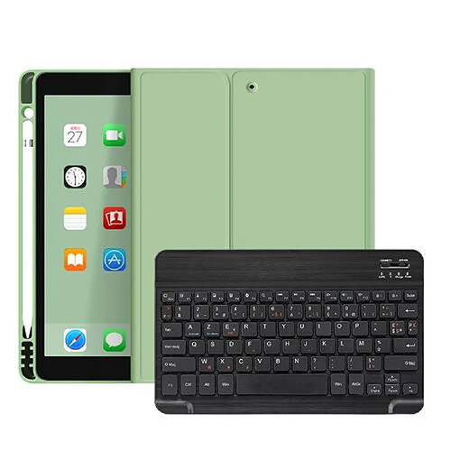 RedMiter Silicone avec Clavier Français AZERTY Bluetooth pour iPad Air4 10.9 - Vert&Noir