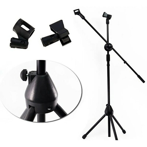 Tradex DE MICROPHONE PROFESSIONNEL AVEC PINCE DE TRÉPIED RÉGLABLE