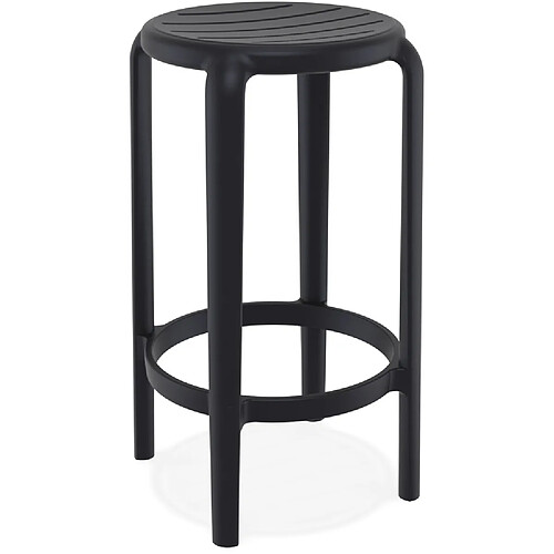 Alterego Tabouret de jardin mi-hauteur 'PEYA MINI' noir en matière plastique