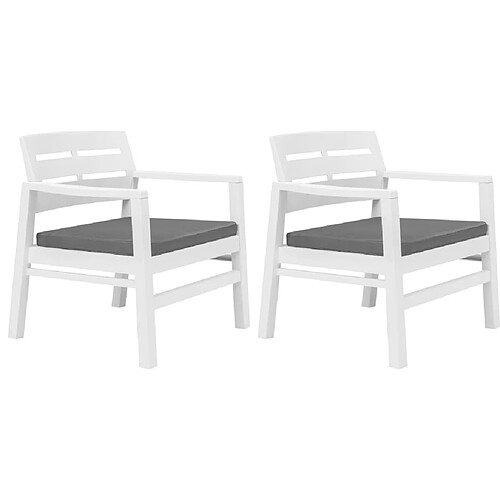 Maison Chic Salon de jardin 3 pcs - Table et chaises d'extérieur - Mobilier/Meubles de jardin Moderne plastique blanc -MN78508