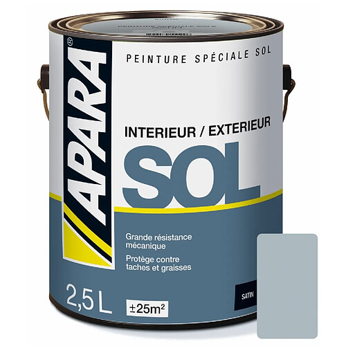 Peinture Sol Satin - APARA-2.5 litres-Souris (RAL 7001)