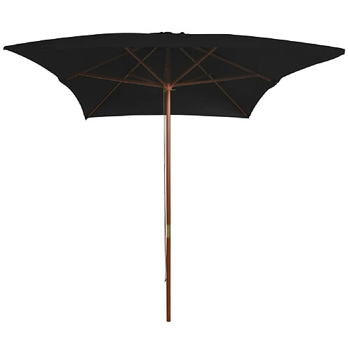 Maison Chic Parasol Jardin | Parasol d'extérieur avec mat en bois Noir 200x300 cm - GKD43830