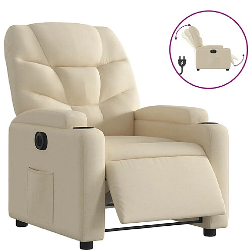 Maison Chic Fauteuil Relax pour salon, Fauteuil inclinable électrique Crème Tissu -GKD56778