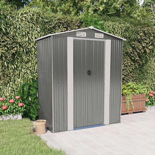 vidaXL Abri de jardin Gris clair 192x108x223 cm Acier galvanisé