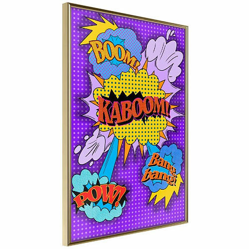 Paris Prix Affiche Murale Encadrée Kaboom Boom Pow 30 x 45 cm Or