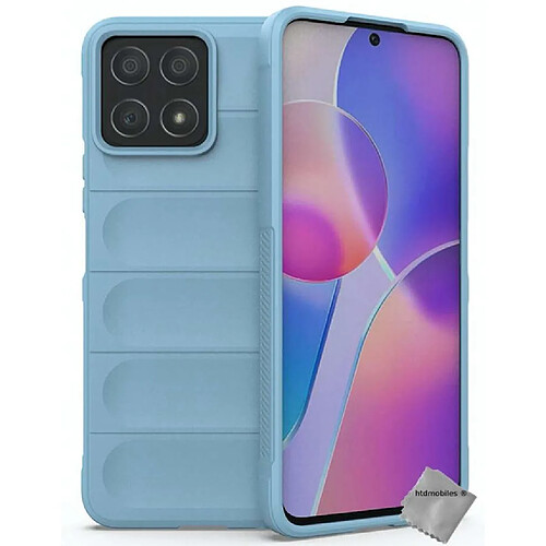 Htdmobiles Coque pour Huawei Honor X8 - housse etui silicone gel fine + verre trempe - BLEU CLAIR