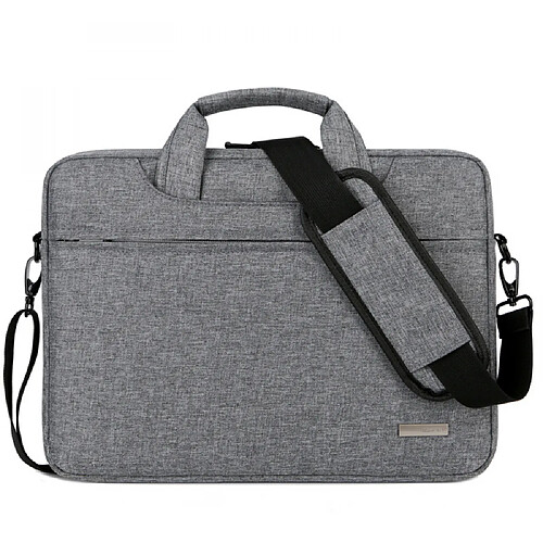 General 15,6 pouces, porte-documents d'affaires cadeaux pour hommes femmes, sac à bandoulière résistant à l'eau avec sangle, sac de bureau durable, étui pour ordinateur portable pour ordinateur/ordinateur portable/MacBook(gris)