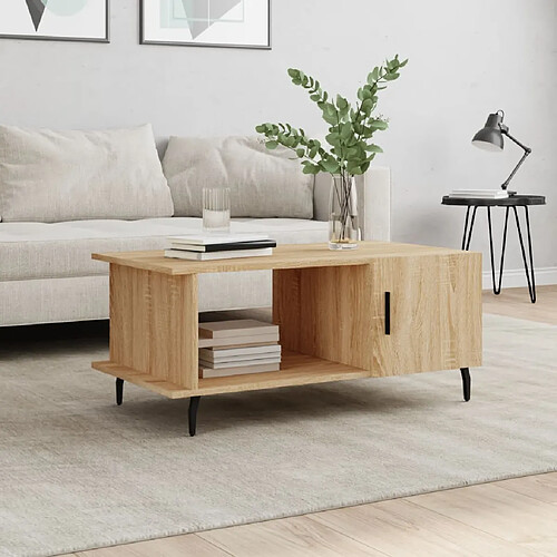 vidaXL Table basse chêne sonoma 90x50x40 cm bois d'ingénierie