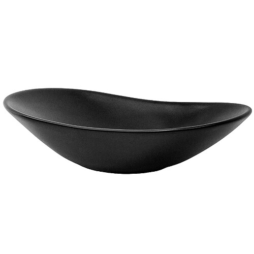 ML DESIGN MODERN LIVING Lavabo en céramique noir mat vasque à poser pour salle de bain 630x360x155 mm