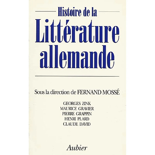 Histoire de la littérature allemande · Occasion