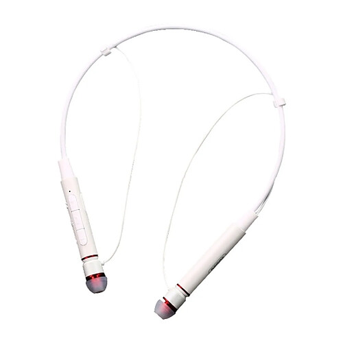 Wewoo Ecouteur Sport Bluetooth pour iPhone In-Ear fil de contrôle Neckband magnétique aspiration sans écouteurs support Handfree Appel Samsung HTC Sony et Smartphones Blanc