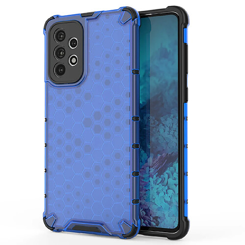 Ozzzo coque nid d abeille blindee avec cadre en gel pour samsung galaxy a73 bleu