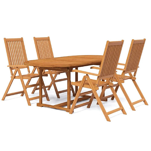 Maison Chic Ensemble de salle à manger de jardin 5 pcs,Table et chaises d'extérieur Bois d'acacia massif -GKD966833