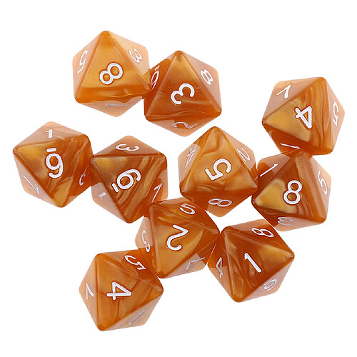 10pcs Dés 8 Faces D8 Dés Polyédriques Pour Les Jeux De Table De Fête Café Léger