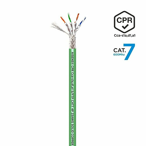 Câble Réseau Rigide FTP 7ème Catégorie Aisens AWG23 Vert 305 m