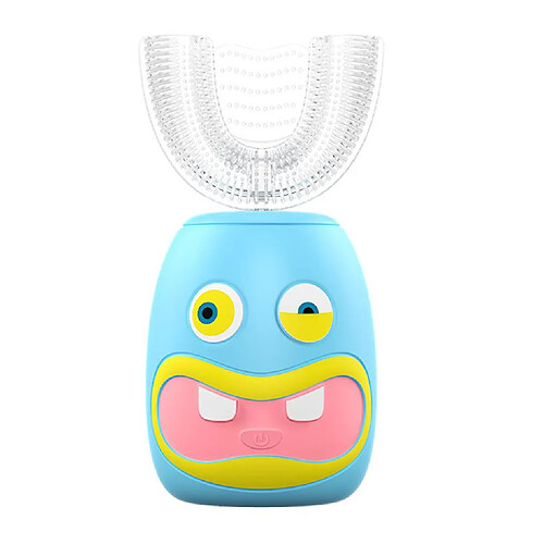 Universal Brosse à dents électrique pour enfants, en U 360 ° Brosse à dents automatique pour enfants (bleue)