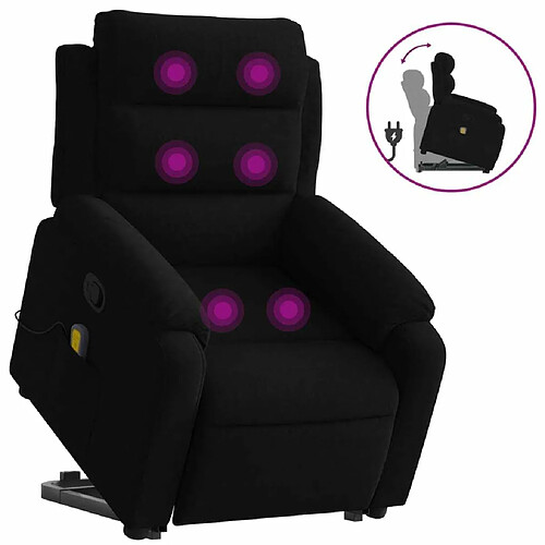 Maison Chic Fauteuil Relax pour salon, Fauteuil de massage inclinable Noir Velours -GKD72531