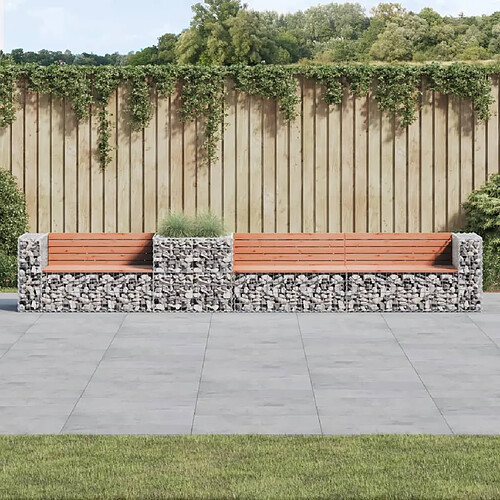 vidaXL Banc de jardin avec panier en gabion bois massif de douglas