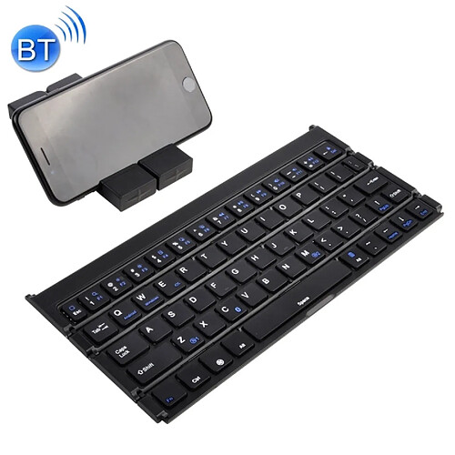 Wewoo GK808 Clavier Bluetooth V3.0 pliable ultra-mince, support intégré, prise en charge des systèmes Android / iOS / Windows (noir)