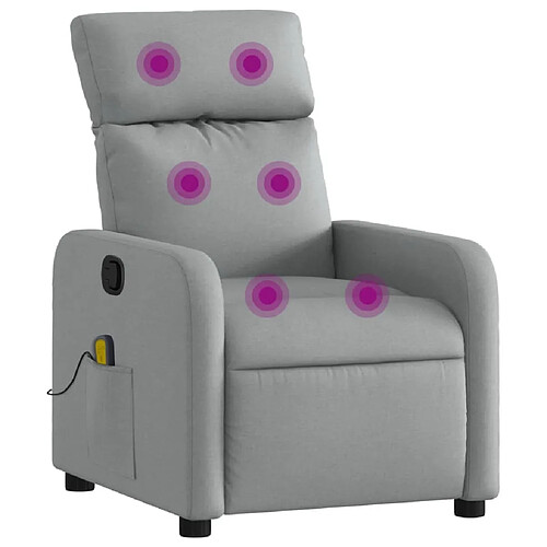 Maison Chic Fauteuil Relax pour salon, Fauteuil de massage inclinable Gris clair Tissu -GKD50162