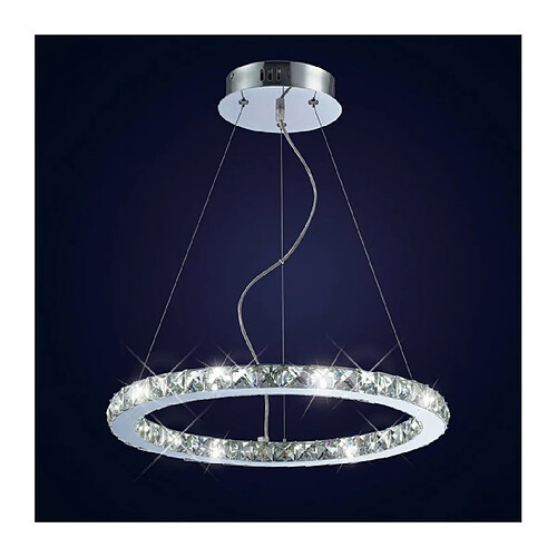 Luminaire Center Suspension Galaxy rond Small 27W LED 6000K chrome poli/cristal