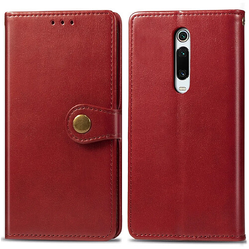 Wewoo Housse Coque Etui en cuir de couleur unie pour téléphone mobile avec boucle de protection et cadre photo et fente carteporte-monnaie et support Xiaomi 9T / 9T Pro / Redmi K20 / Redmi K20 Rouge