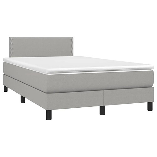 Maison Chic Lit adulte- Lit + matelas,Sommier à lattes de lit et matelas gris clair 120x190 cm tissu -GKD31533