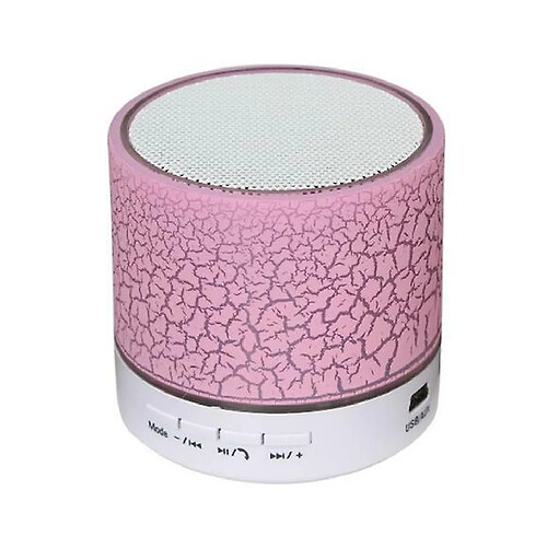 Chrono Mini haut-parleur Bluetooth sans fil portable, haut-parleur stéréo rechargeable pour caisson de basses avec lumière LED(Rose)