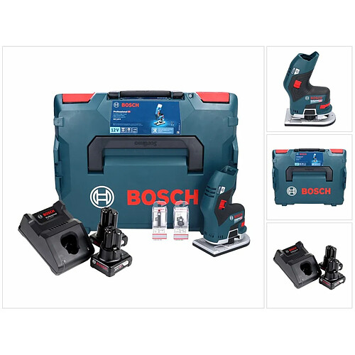 Bosch GKF 12V-8 Affleureuse sans fil 12V + 2x Batteries 6,0Ah + Chargeur rapide + Coffret de transport L-Boxx