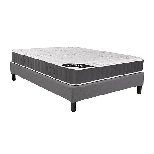 Vente-Unique Ensemble 140 x 190 cm sommier déco en kit + matelas ressorts ensachés accueil mémoire de forme ép.27cm - ATLANTIDE de YSMÉE