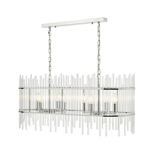 Luminaire Center Suspension Finola Verre, Chrome poli