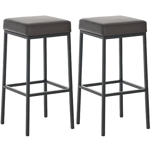 Non Lot de 2 tabourets de bar Montreal 85 simili cuir noir