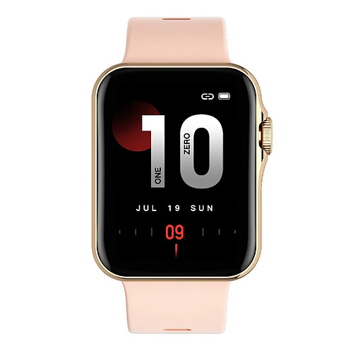 Chrono Montre connectée de Sport pour hommes femmes,écran 1.6'', IP67 étanche,Bluetooth, appel, moniteur d'activité physique, fréquence cardiaque pour Android IOS-rose1