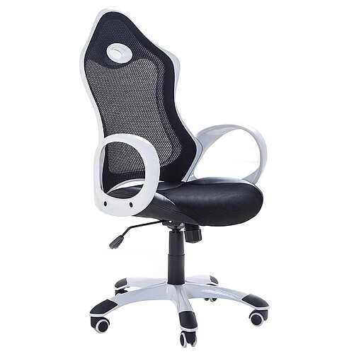 Beliani Chaise de bureau Noir blanc iCHAIR