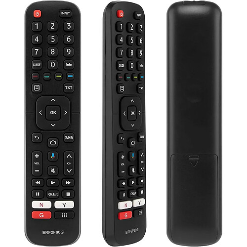 SANAG Nouveau Erf2F60G Telecommande Pour Hisense Smart Android Tv He32E5620Fhats 40A35Eeas 32A56E 40A56E Avec 3 Raccourcis Habituels Aucune Installation Requise(Sans Fonction Vocale)