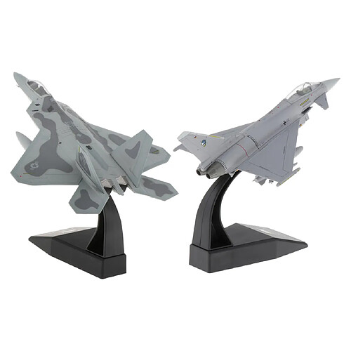 2x Avion de Chasse F-22 à L'échelle 1/100 et Cadeaux de Décoration pour Avion EF2000