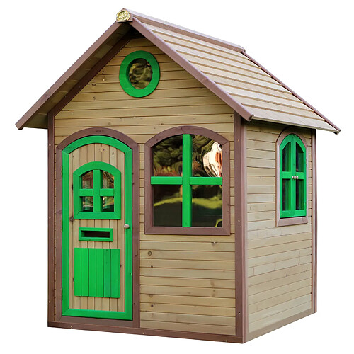 AXI Julia Maison Enfant en Bois FSC | Maison de Jeux pour l'extérieur / Jardin en marron & VERT | Maisonnette / Cabane de Jeu avec des fenêtres