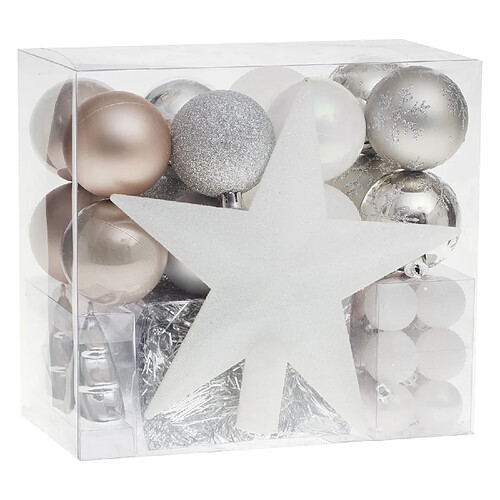 Feeric Lights And Christmas Kit Décoration pour sapin de Noël - 44 Pièces - Taupe, argent et gris