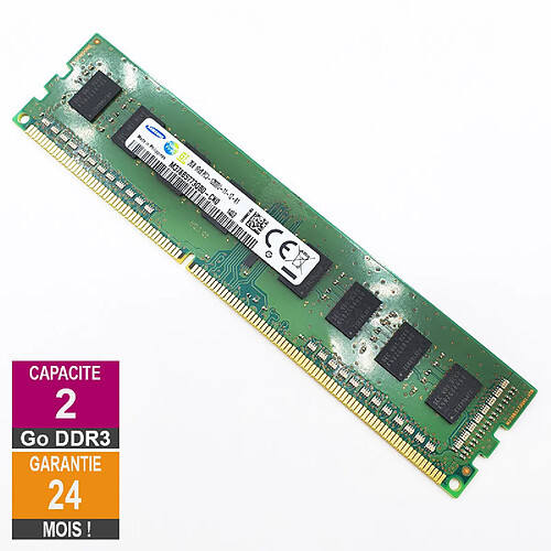 Barrette Mémoire 2Go RAM DDR3 Samsung M378B5773QB0-CK0 DIMM PC3-12800U 1Rx8 · Reconditionné